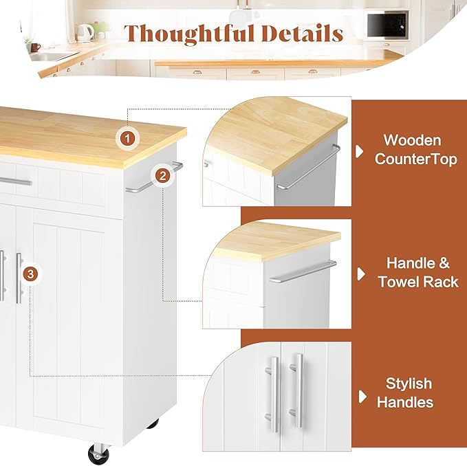 JY QAQA 26" Kitchen Island on Wheels - Image 4