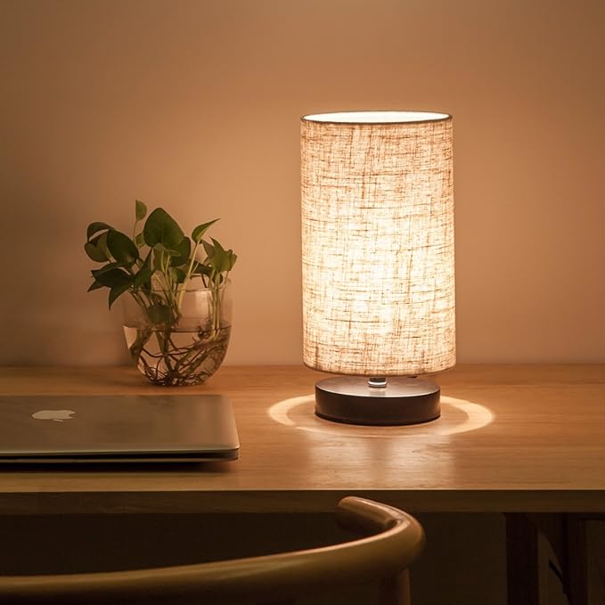 lifeholder Table Lamp, Bedside Nightstand Lamp, Simple Desk Lamp, Fabric Wooden - Image 5