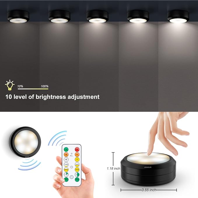 Puck Lights with Remote, Wireless LED Puck Light - Image 2