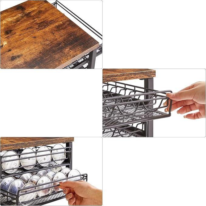 IBUYKE 2-Tie Coffee Pod Drawer Holder, 80 Capsule Pods, Compatible - Image 6