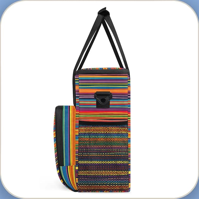 Ethnic Striped Coffee Maker Carring Bag, Large Insulated Storage Organizer Case - Image 4