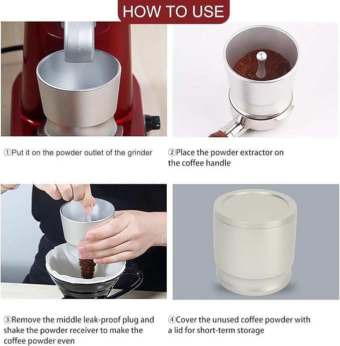HEEPDD Coffee Dosing Ring, 58mm Aluminum Alloy Espresso Powder Receiver - Image 3