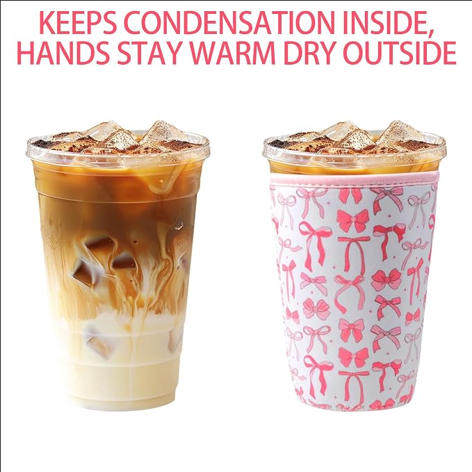 3 Pack Reusable Iced Coffee Cup Sleeve Beverage Holder - Image 6