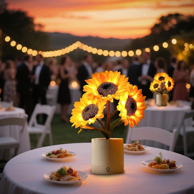 Rechargeable Sunflower Flower Lamp Decor - Image 3