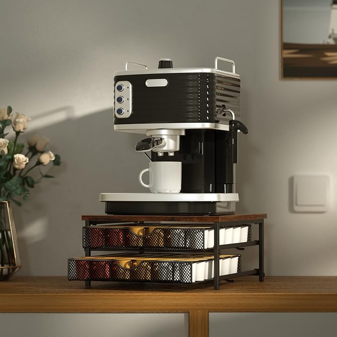 Coffee Pod Drawer Holder Capsule Storage Organizer 2 Tier Coffee Pods Holder - Image 2