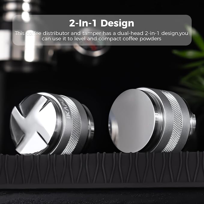 IKAPE Coffee Products, 58mm Coffee Distributor & Hand Tamper, Adjustable Depth - Image 3