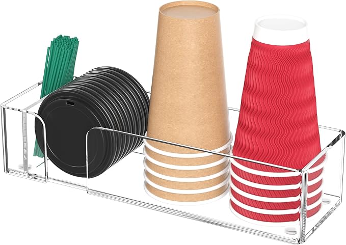 Coffee Bar Accessories and Organizer, Disposable Cup Holder by ENJOYYOURLIFE