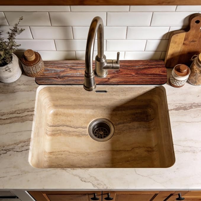 2 Pcs Kitchen Sink Splash Guard Faucet Mat Wood Grain Pattern Faucet Mat - Image 3