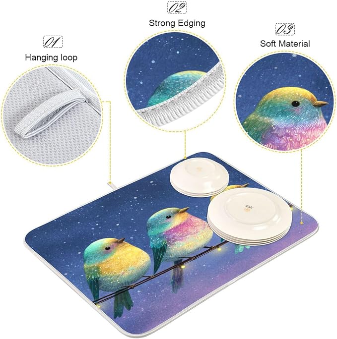 String Lights Sparrow Dish Drying Mat - Image 4