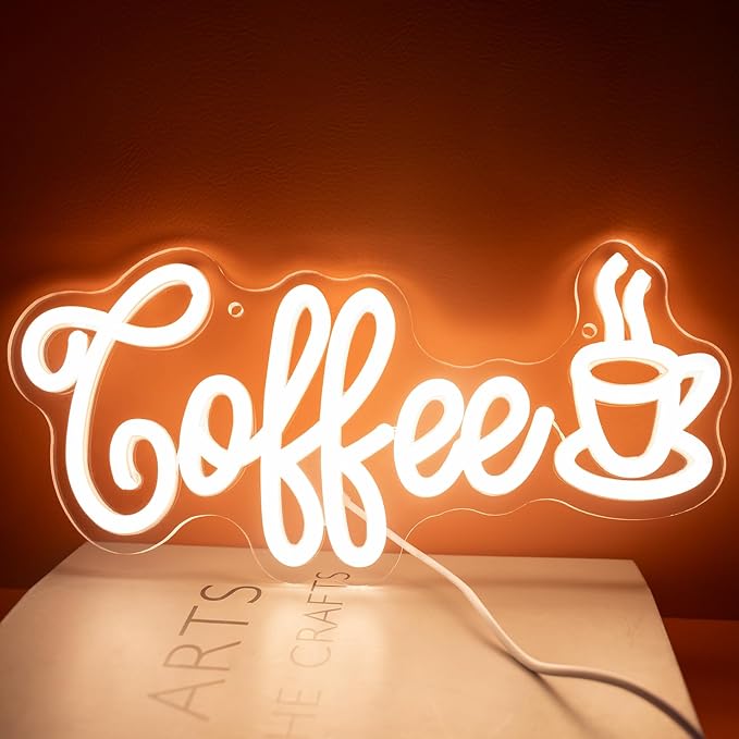 Coffee Neon Sign, Dimmable Neon Light Sign, LED Letters Light up Signs - Image 4