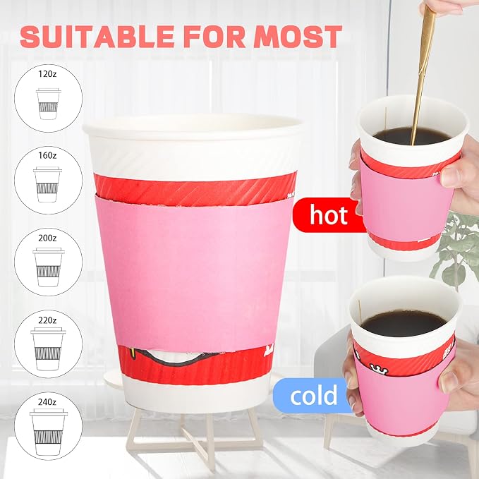 Disposable Coffee Cup Sleeves Corrugated Kraft Paper Coffee Cup Sleeves Holder - Image 4