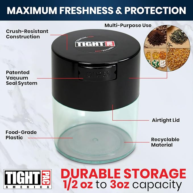 Tightvac - Premium Airtight Herb Storage Container - Holds ½ oz to 3 ounces - - Image 5