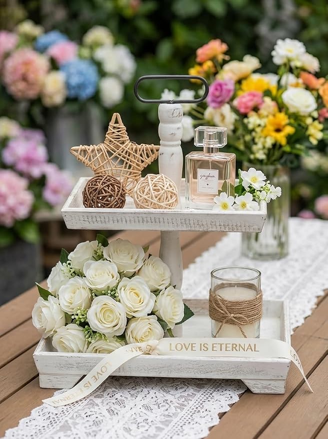 Hanobe 2 Tiered Decorative Tray Stand - Image 6