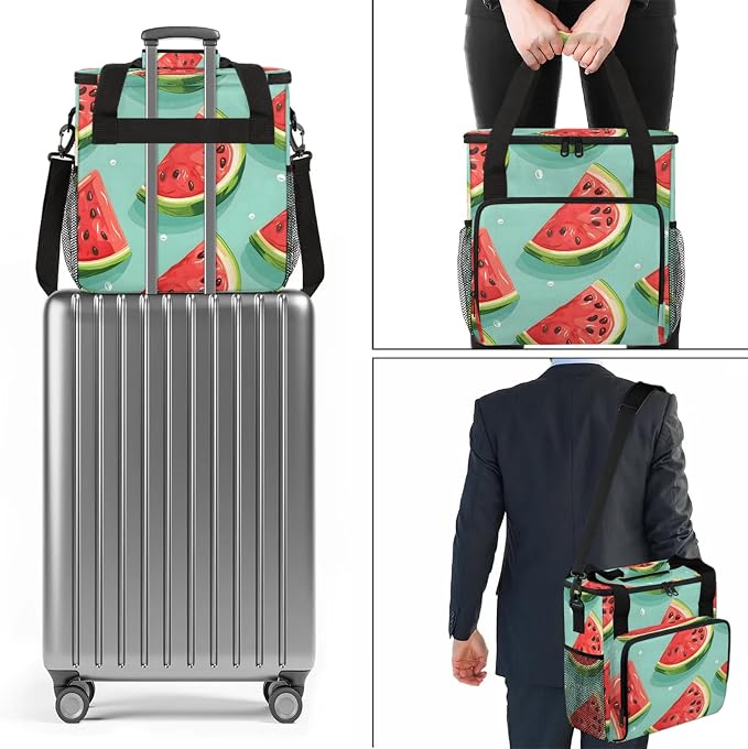 Fruit Watermelon Coffee Maker Carring Bag, Large Insulated Storage Organizer - Image 7