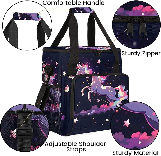 Galaxy Unicorn Coffee Maker Carring Bag, Large Insulated Storage Organizer Case - Image 6