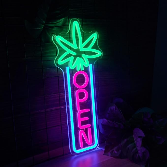 Green Leaf Neon Sign Dimmable Open Neon Lights - Image 2