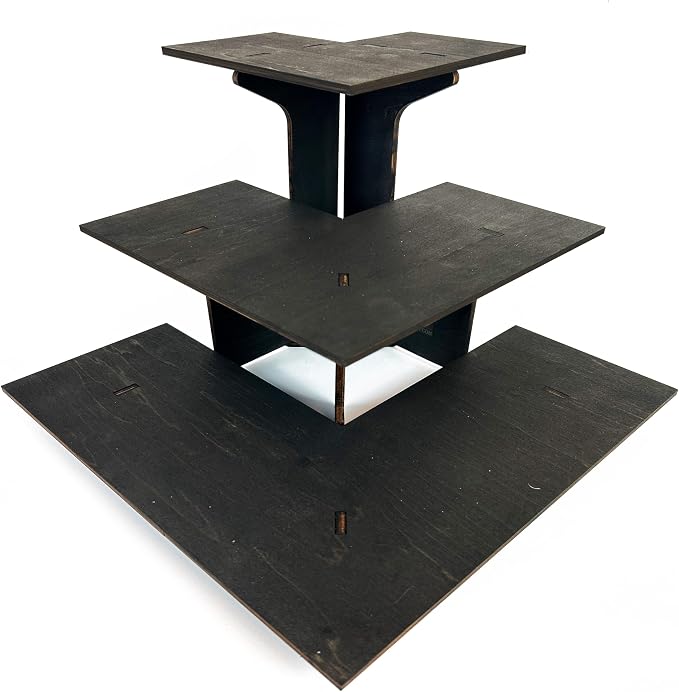 Torched 3-Tier Ebony Retail Table Display Corner Stand by TORCHEDDISPLAYS