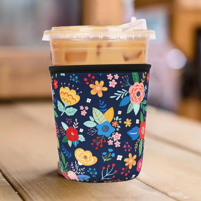 Reusable 3-Pack Iced Coffee Cup Sleeve, Insulated Neoprene, Beverage Holder - Image 2