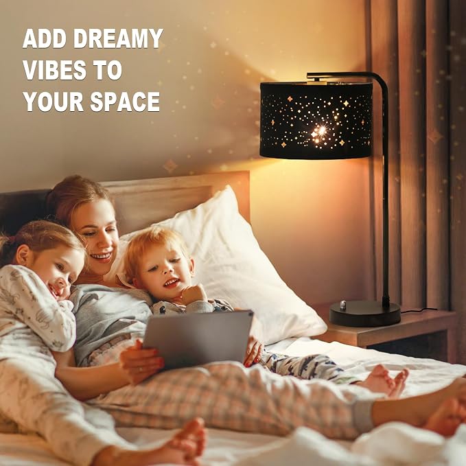 Bedside Table Lamp with USB C+A Ports, Fully Dimmable Modern Nightstand Side - Image 6