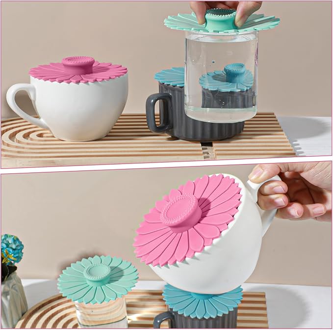 3 Pcs Silicone Cup Covers, Coffee Cup Lids - Image 6