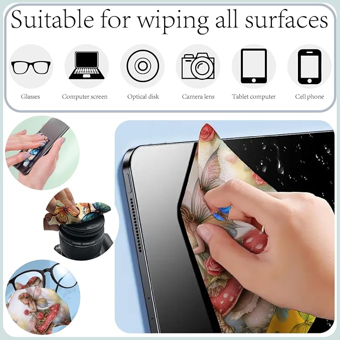 CREATCABIN 6Pcs Glasses Cleaning Cloth Eyeglass Cleaner Cloth Lens Wipes - Image 5