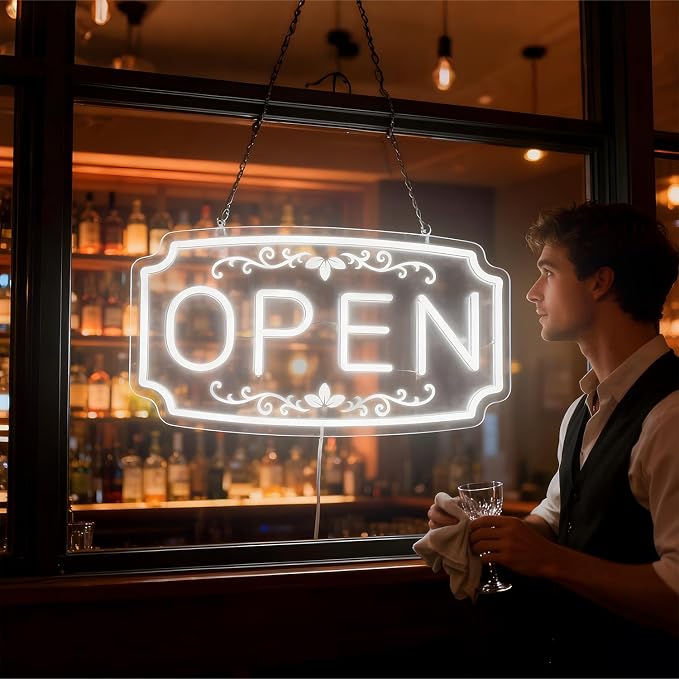 LED Neon Open Signs for Business Window Wall Door, Light Up Open Lights Sign - Image 3