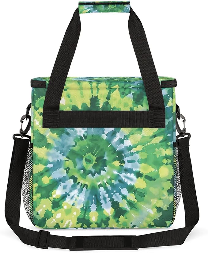 Tie Dye Green Coffee Maker Carring Bag, Large Insulated Storage Organizer Case - Image 5