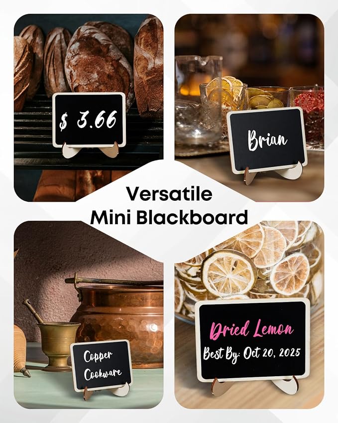 Uniclife 24 Pack Mini Chalkboard Signs - Image 7