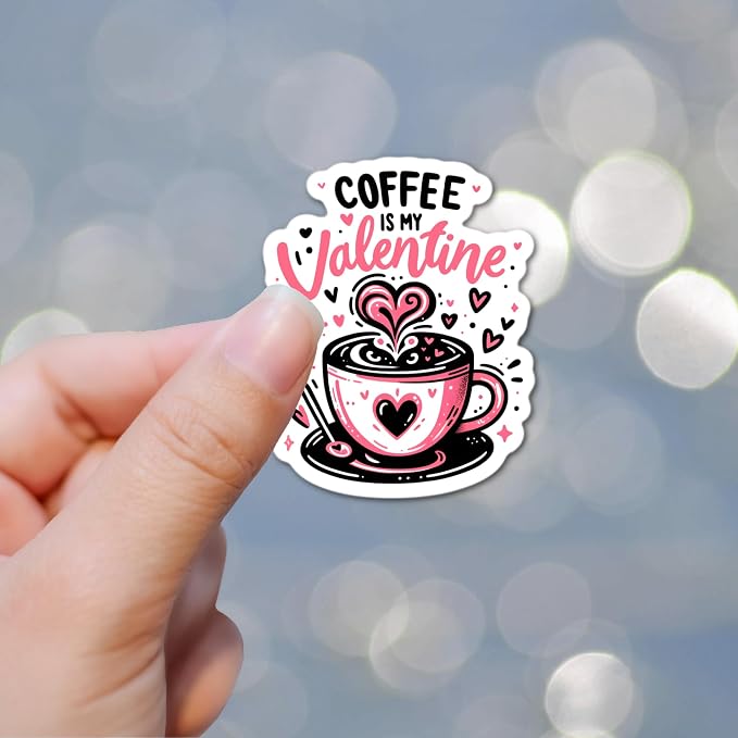 3" Iced Coffee is my love language pink Laminated Laptop Sticker Iced Coffee - Image 2