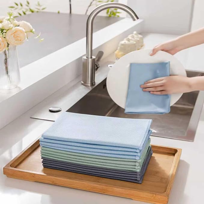 Microfiber Glass Cleaning Cloth 8 Pack, 16 Inch X 12 Inch, Lint Free Quickly - Image 4