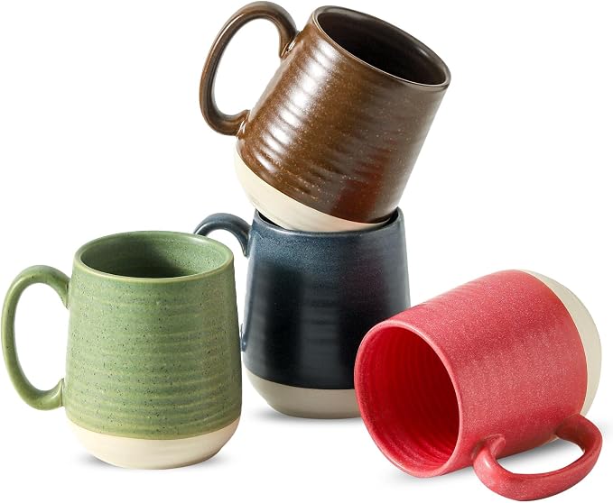 Hasense 15 Ounce Porcelain Coffee Mugs Set of 4 by Hasense