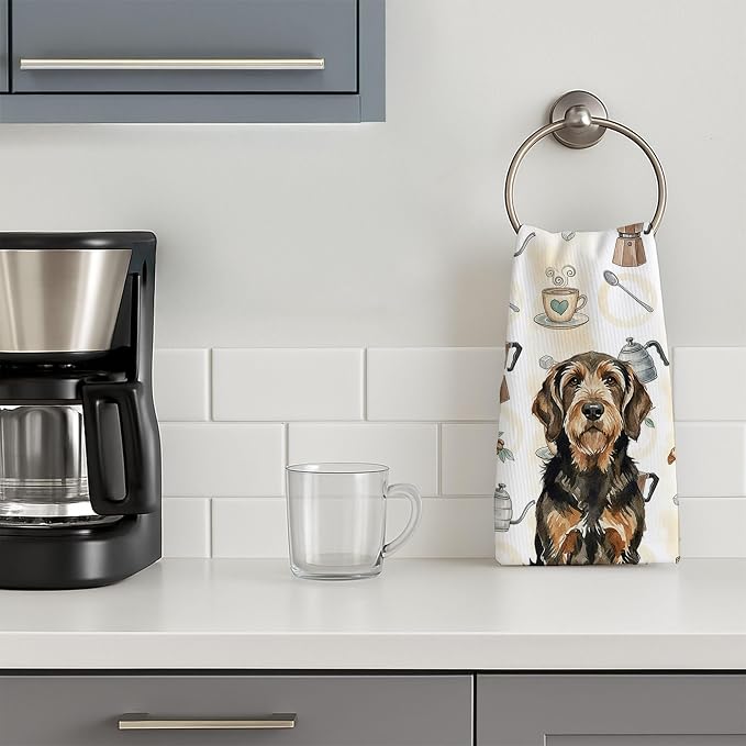 Caroline's Treasures Black and Tan Otterhound Coffee Bar Kitchen Towel Velour - Image 3