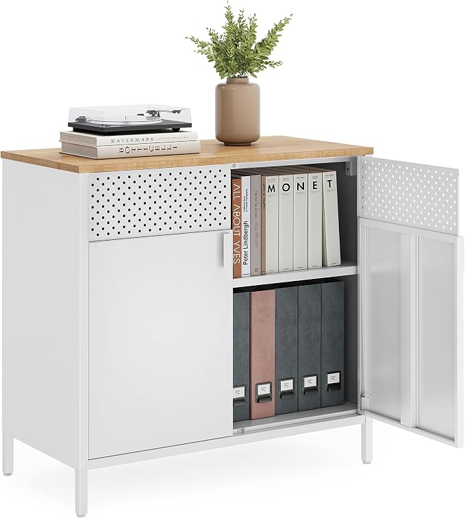 SONGMICS Storage Cabinet, Metal Cabinet, Sideboard by Unknown