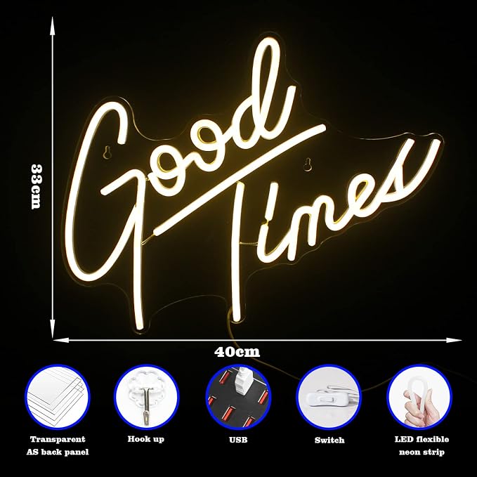 Looklight Good Times Neon Sign, Led Signs Neon Light - Image 6