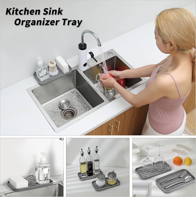 MicoYang Silicone Kitchen Sink Organizer Tray - Image 3