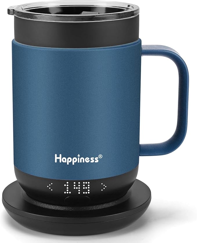 Happiness Smart Heated Coffee Mug, 16oz Rechargeable Electric Self Heating by Unknown