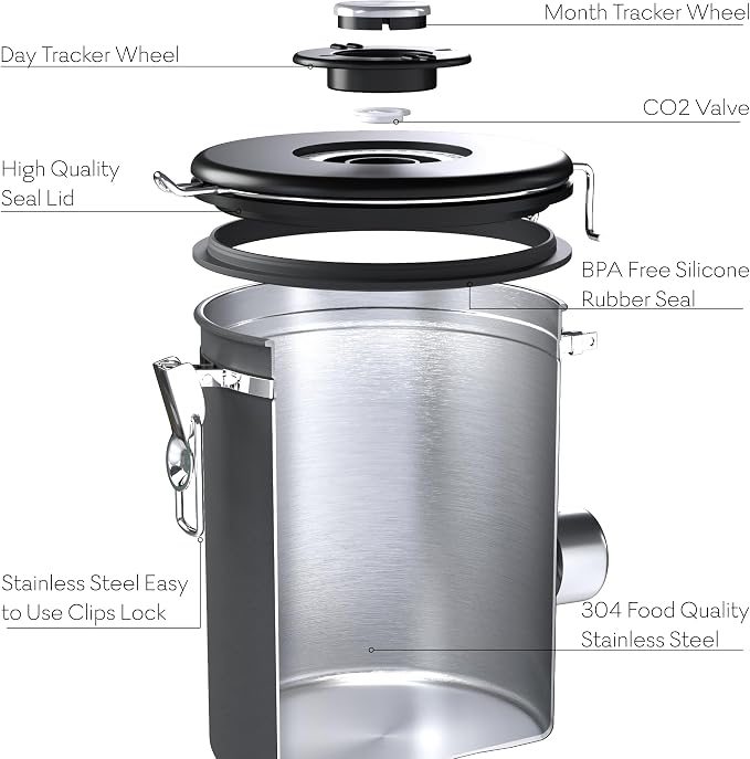 Large Coffee Canister – Airtight Stainless Steel Storage Container - Image 4