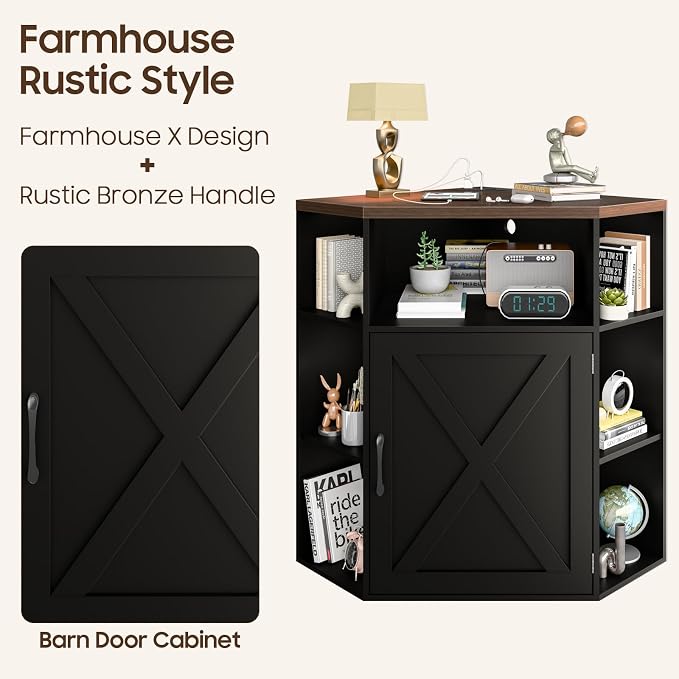 Vabches Corner Cabinet, Corner Storage Shelf - Image 4