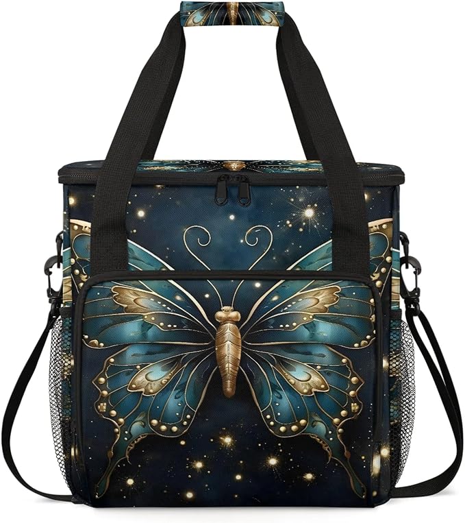 Boho Butterfly Coffee Maker Carring Bag, Large Insulated Storage Organizer Case by Home