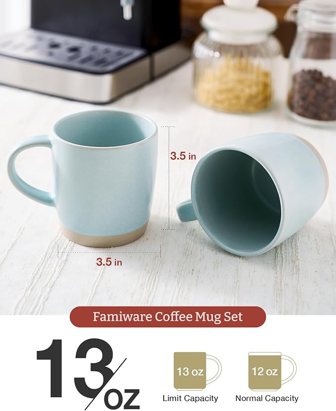 famiware Coffee Mugs Set of 6, Milkyway 13 oz Mug Set, Ceramic Cup Set - Image 3
