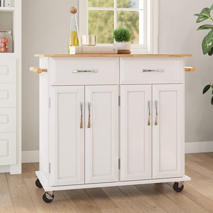 BELLEZE Rolling Kitchen Island Cart on Wheels by BELLEZE