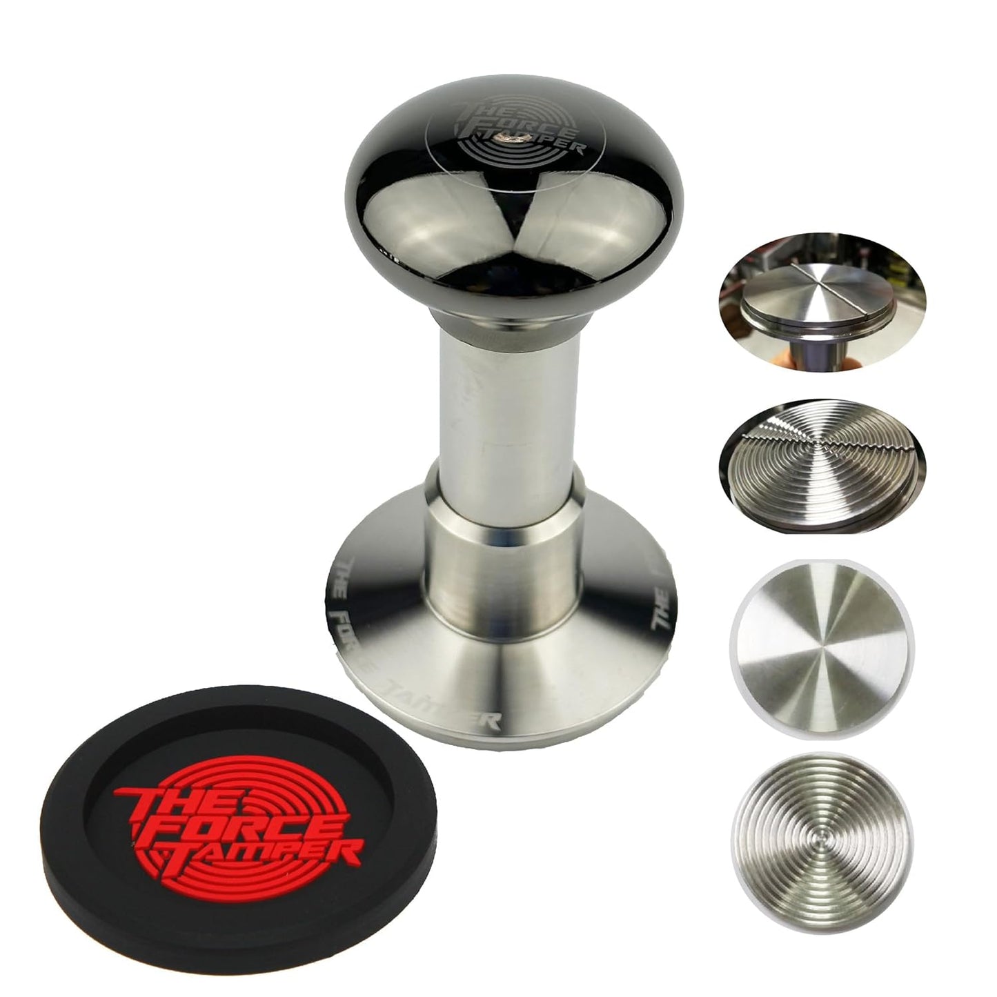 The Force Tamper Automatic Impact Adjustable Constant Pressure and Autoleveling Coffee Tamper Black Mirror Jellyfish AL Handle Set Pro (Duo-Distribute Set, 53.50mm)