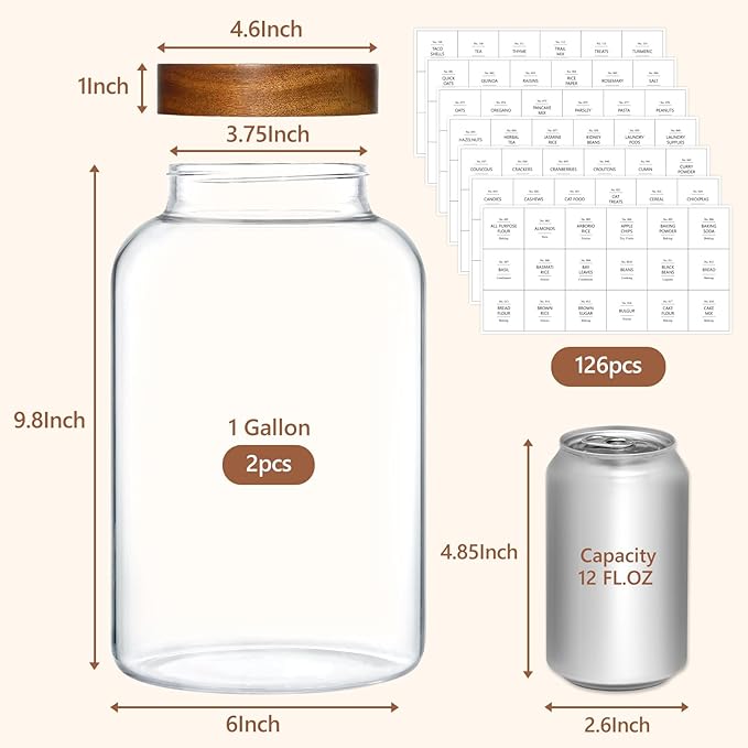 KEYWING 1 Gallon Large Glass Jars - Image 2