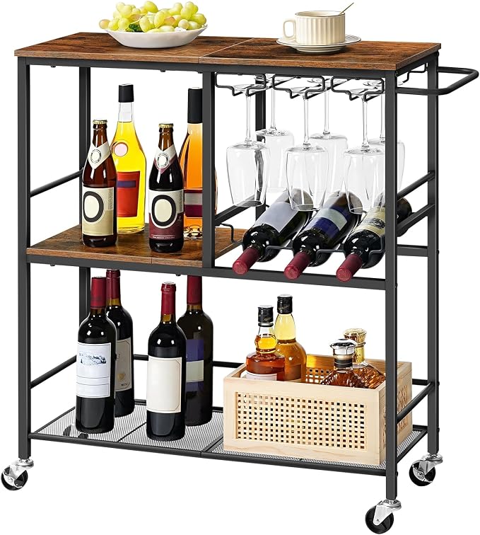 HOOBRO Bar Cart for The Home, 29.5 inches 3-Tier Serving Cart - Image 9