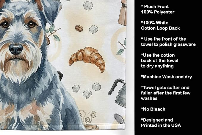 Caroline's Treasures Blue Lakeland Terrier Coffee Bar Kitchen Towel Velour - Image 4