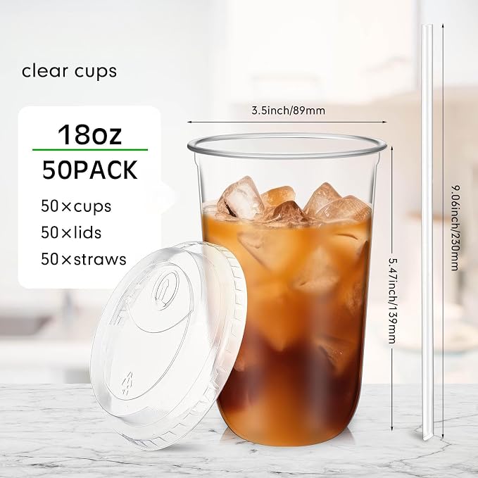 Ziliny 50 Sets Crystal Plastic Cups - Image 3