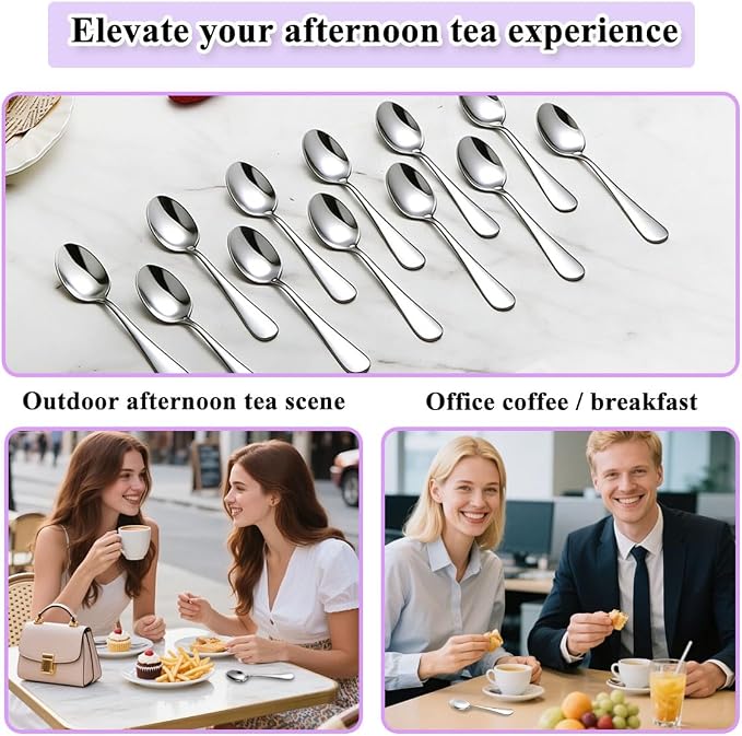 Demitasse Espresso Spoons 12 Pieces 5", Berglander Stainless Steel Mini Coffee - Image 5