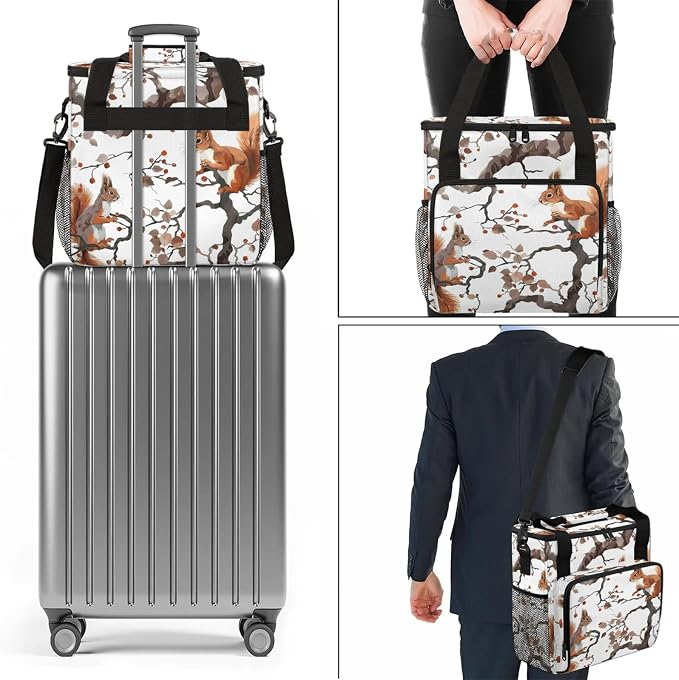 Funny Squirrel Coffee Maker Carring Bag, Large Insulated Storage Organizer Case - Image 7