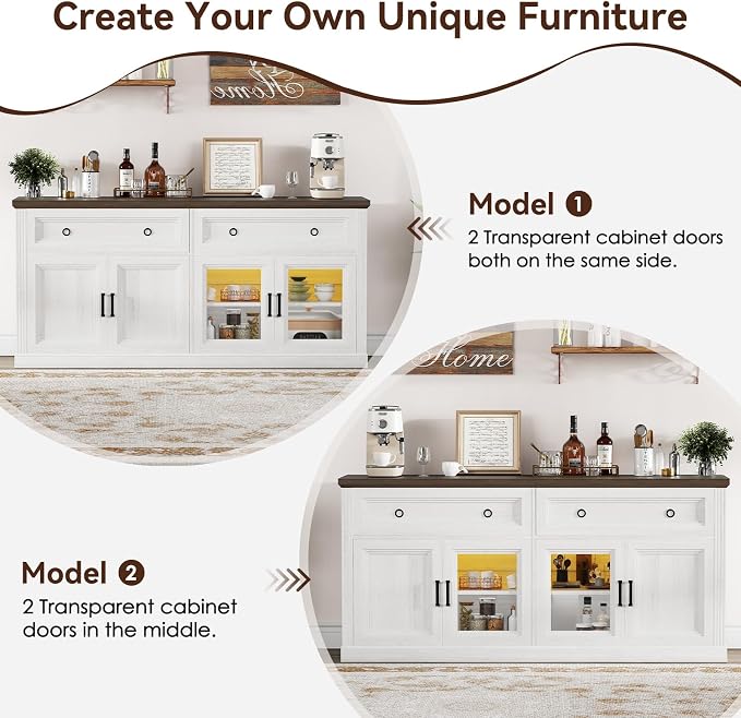 63'' Sideboard Buffet Cabinet - Image 9
