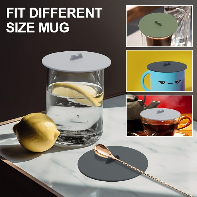 3 Pcs Silicone Cup Cover Lids, 3.9 Inch Reusable Anti-dust Mug Covers Colored - Image 6